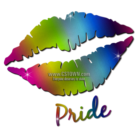 Pride Smile Lip Motif Glitter Printable Heat Transfer